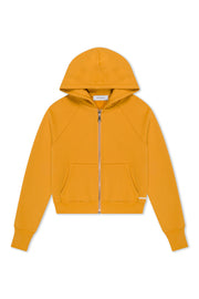 Shrunken Zip-Up Cotton Hoodie
