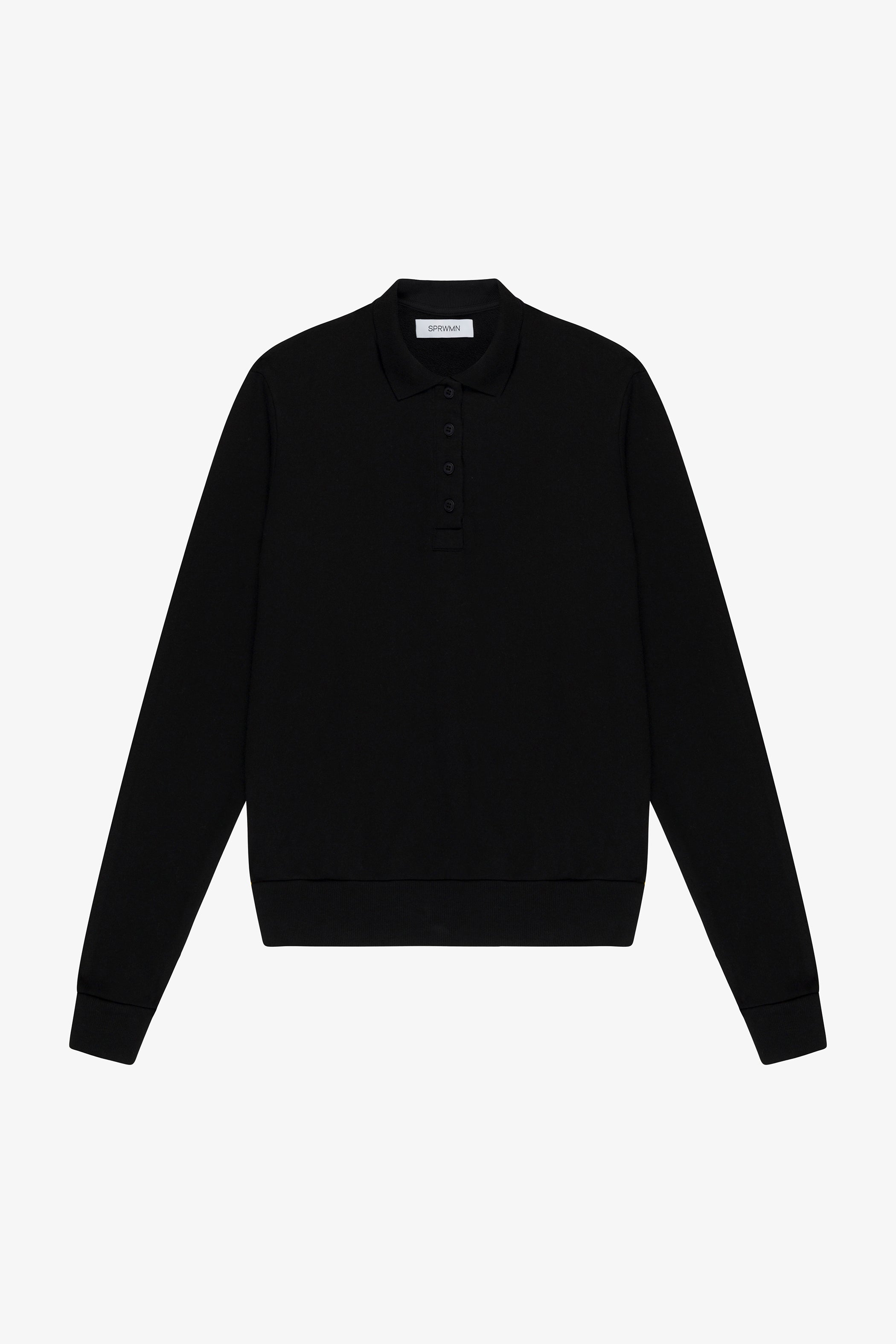 Cotton Terry Polo Sweatshirt