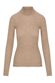 Camel Cashmere Mock Neck