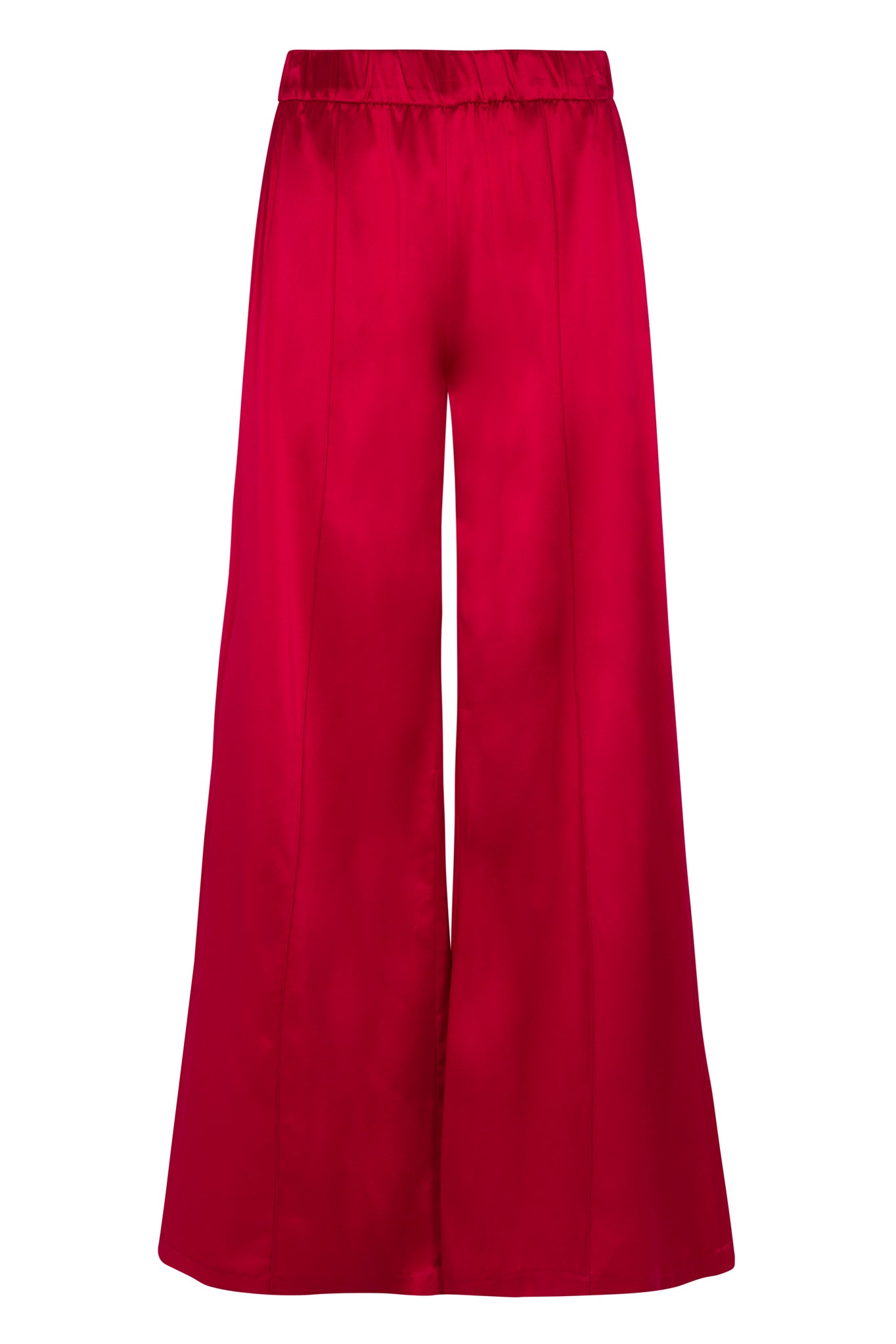 Scarlet Silk Wide Leg Pintuck Pants