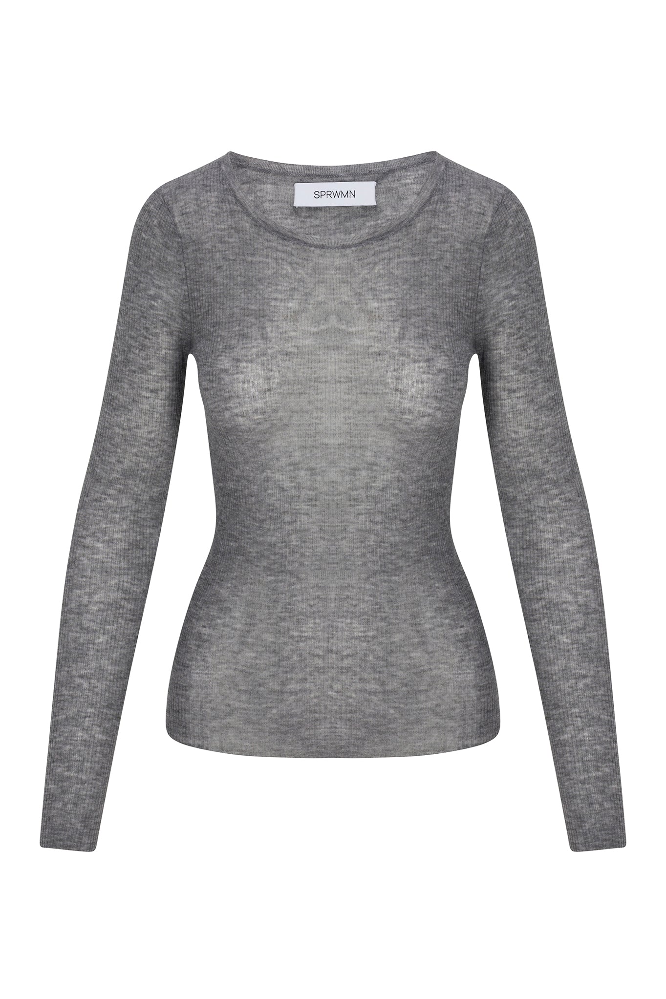 Grey Tissue Cashmere Long Sleeve Baby Tee