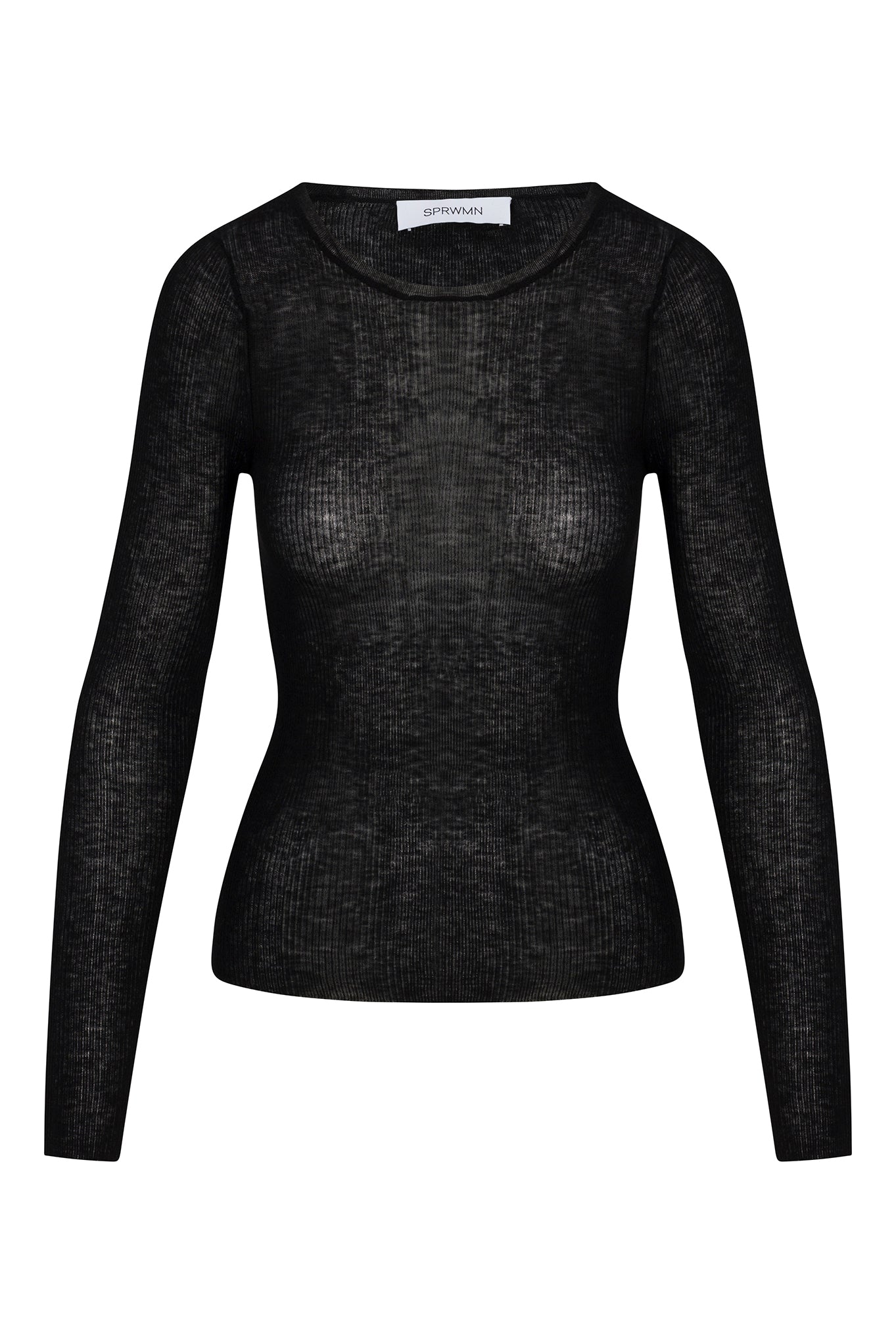 Black Tissue Cashmere Long Sleeve Baby Tee
