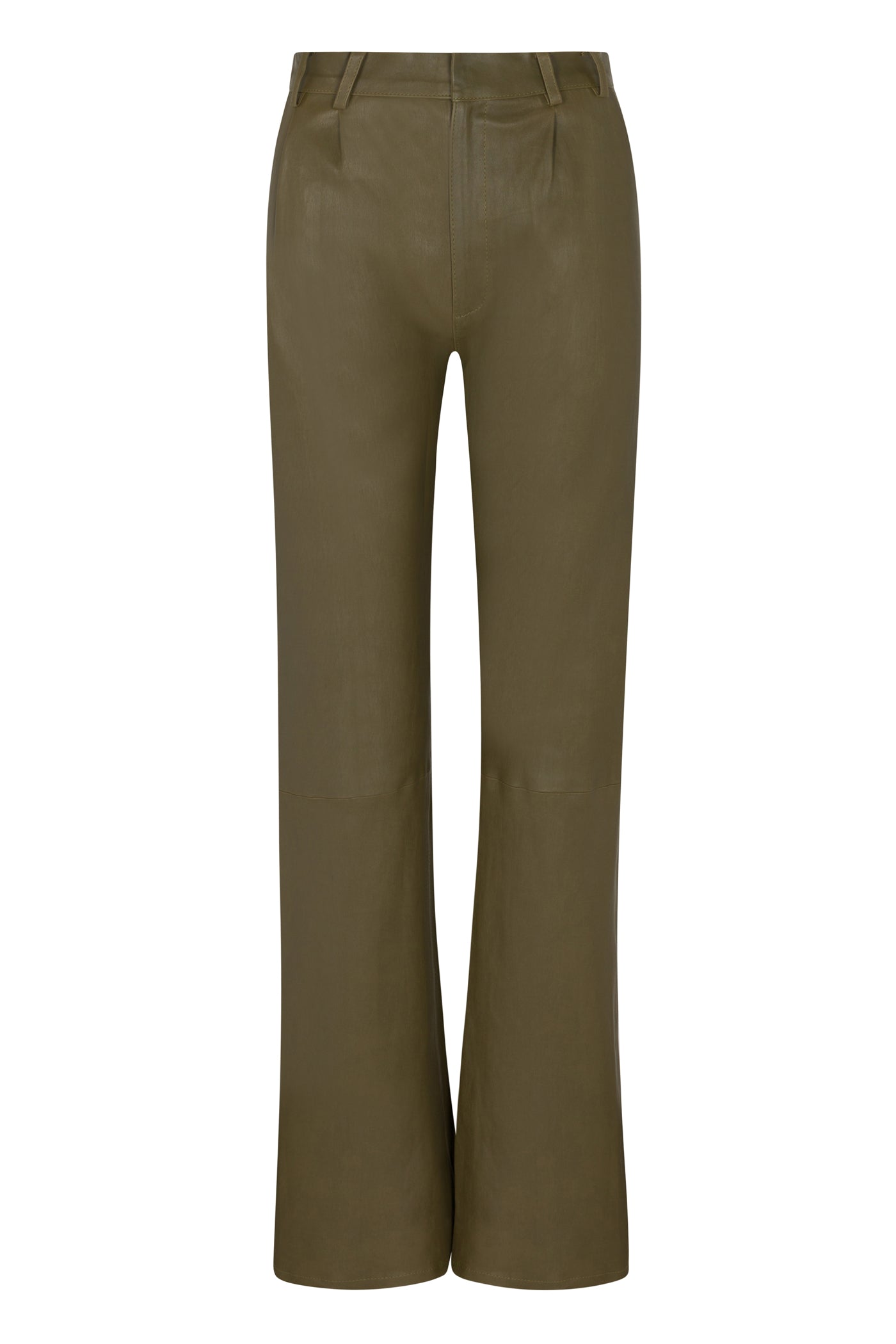 Moss Leather Straight Leg Trousers