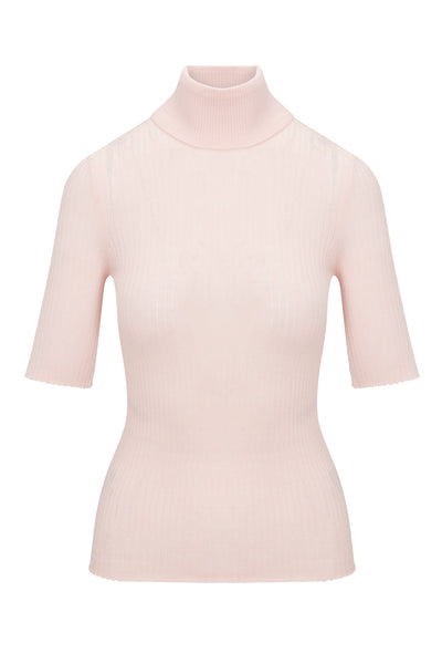 Blush Cashmere Turtleneck