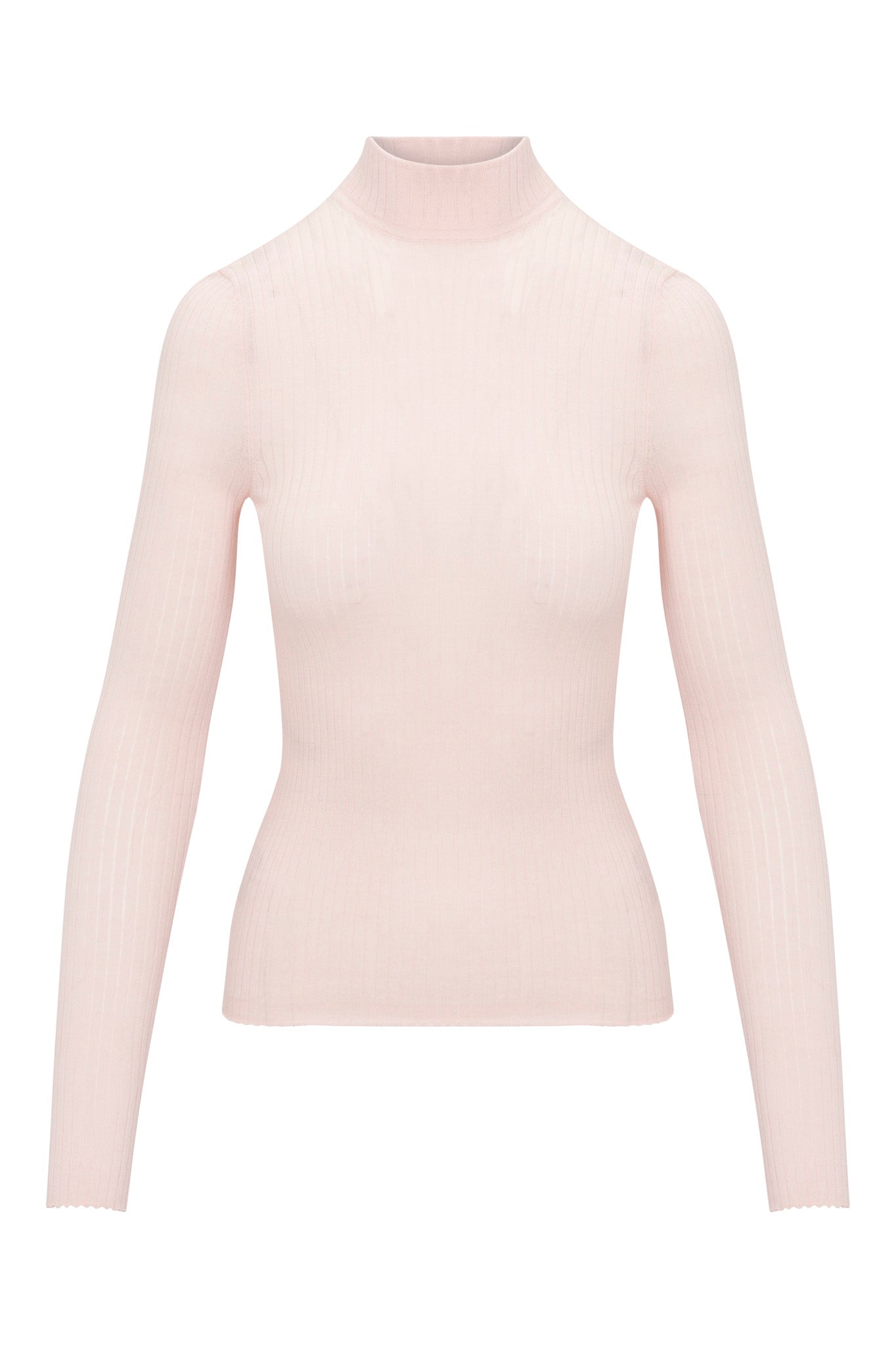 Blush Cashmere Mock Neck