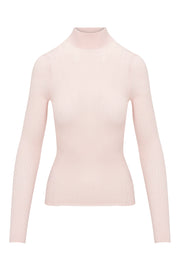 Blush Cashmere Mock Neck