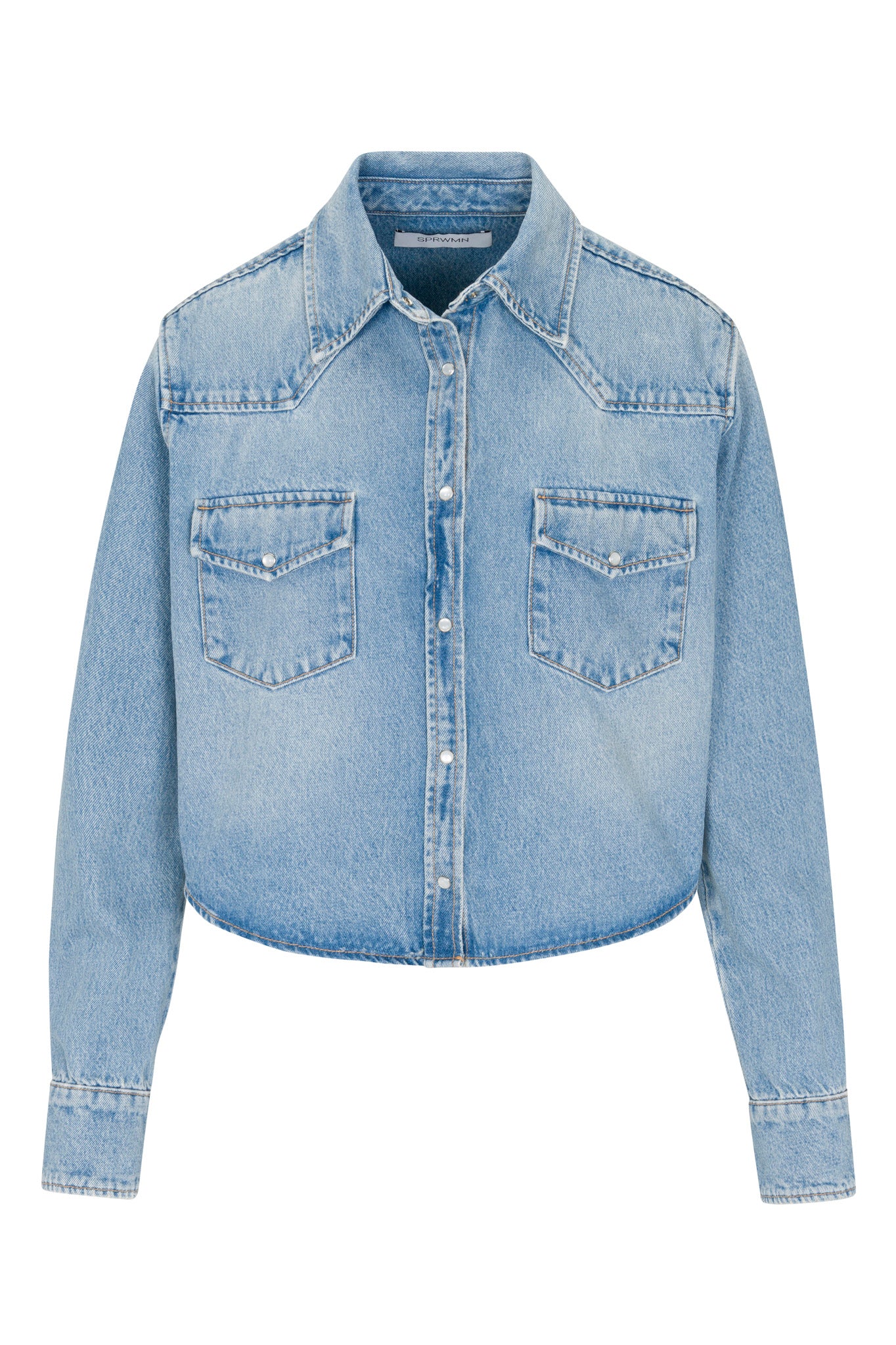 Paradis Denim Cropped Western Button Down