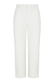 White Leather Cropped Trousers