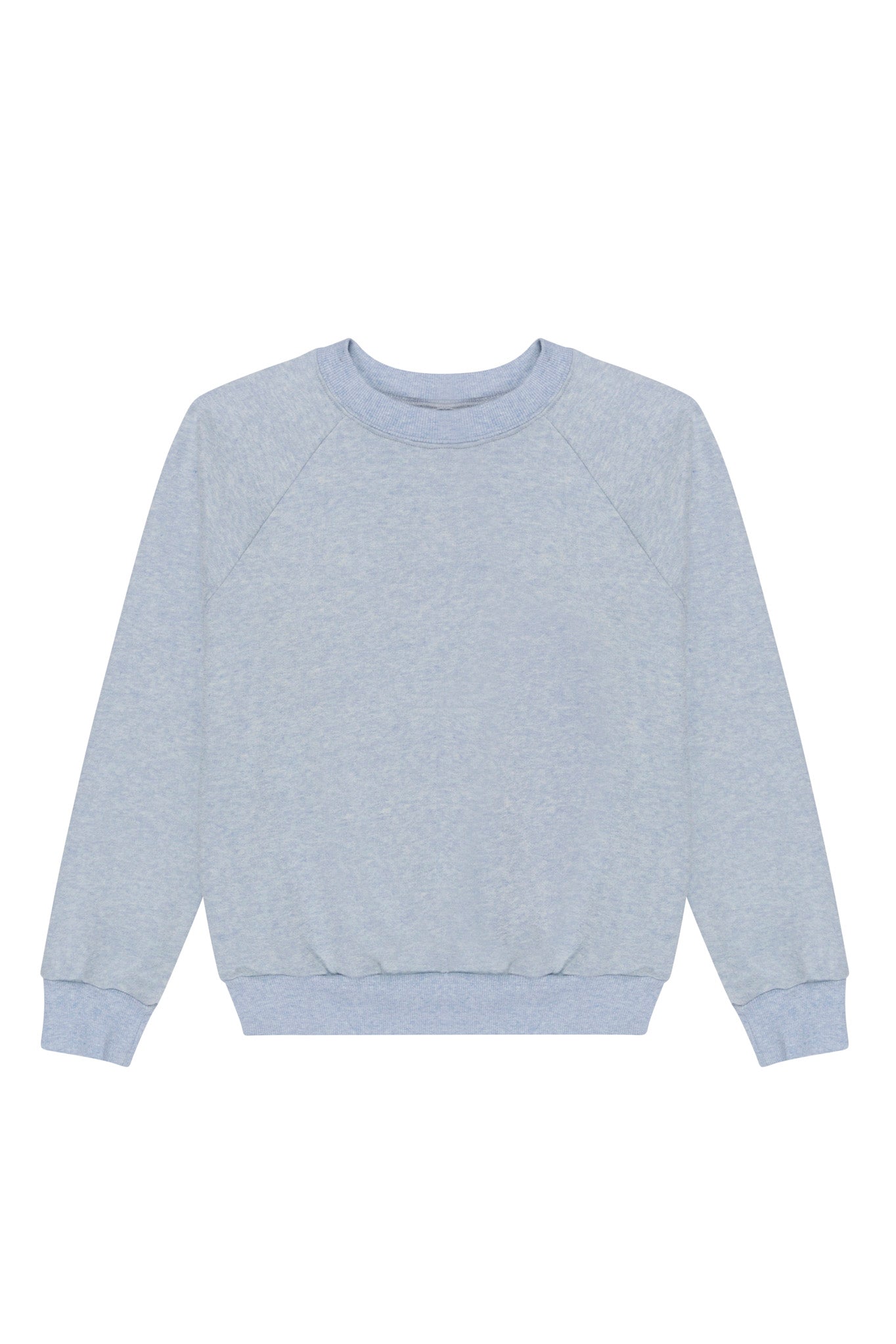 Ice Blue Melange Shrunken Raglan Sweatshirt