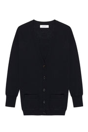 Black Cashmere Boyfriend Cardigan
