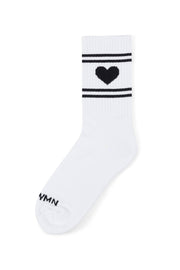 White with Black Heart Les Chaussettes