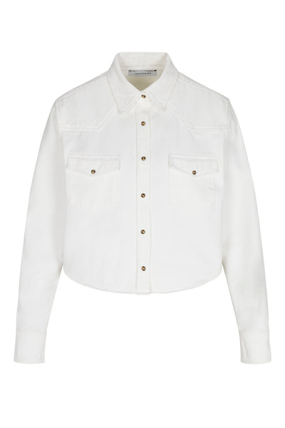 Sophia Denim Cropped Western Button Down