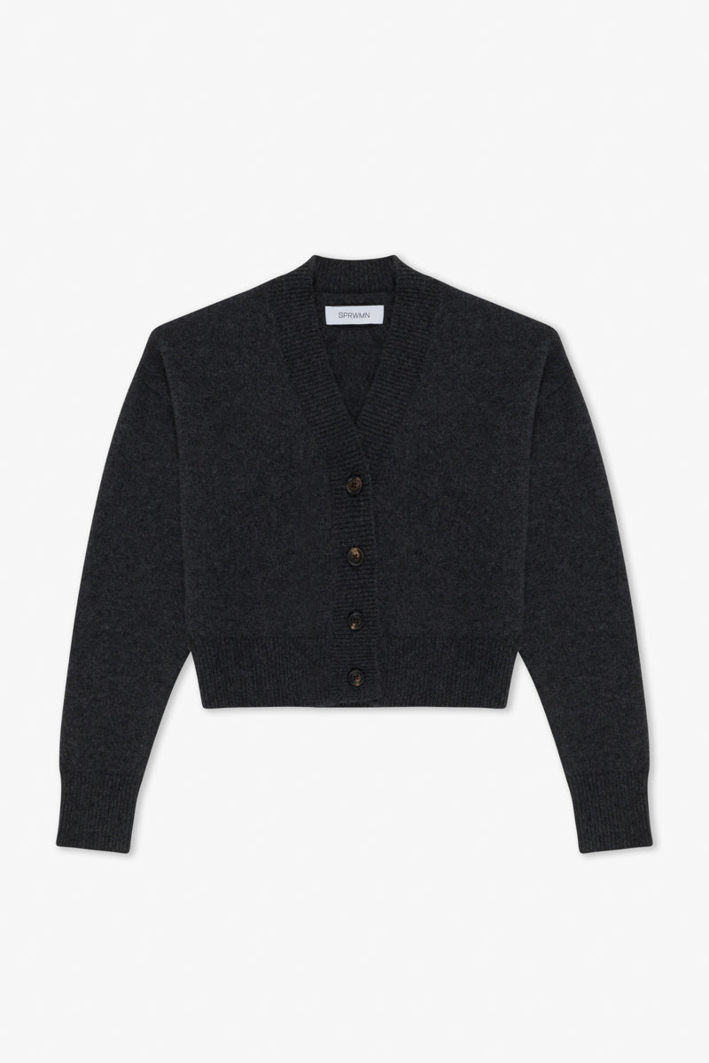 Charcoal Cashmere Mia Cardigan