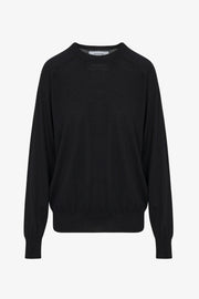 Black Fine Cashmere Boyfriend Sweater
