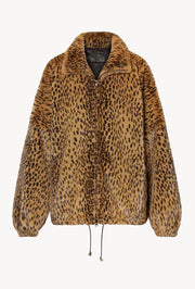Toffee Leopard Faux Fur Oversized Jacket