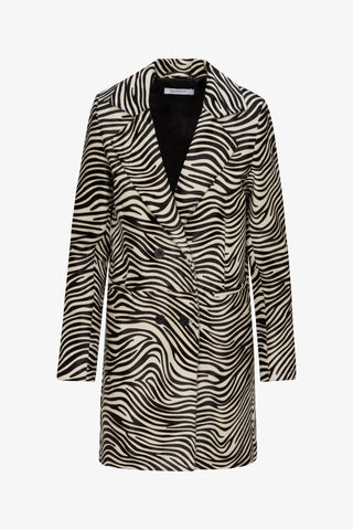 Zebra Calf Hair Long Blazer