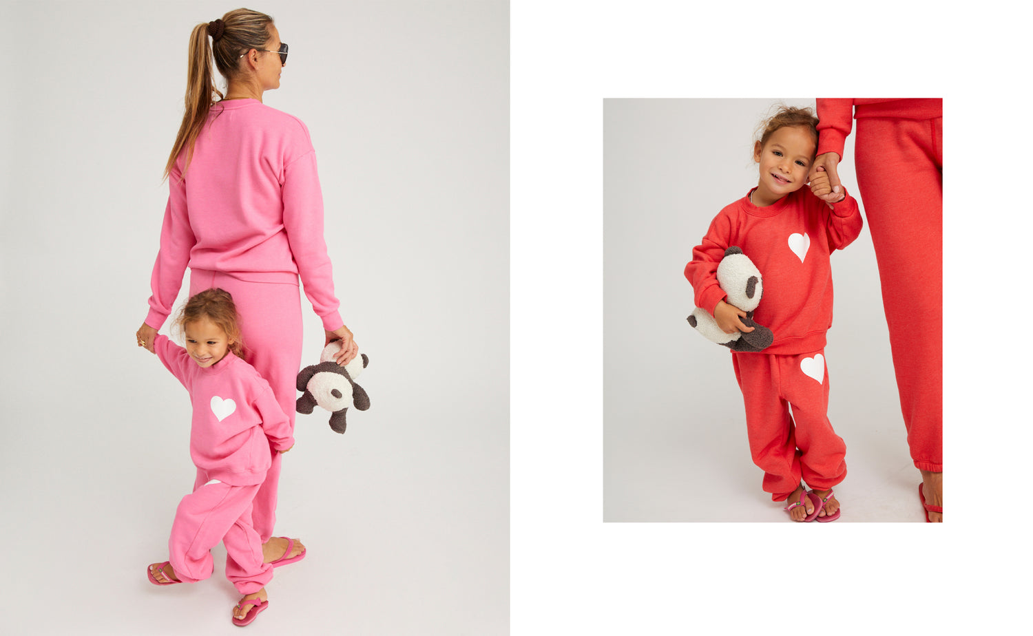 Pink kids sweats with white heart