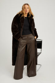 Stretch Leather Wide Leg