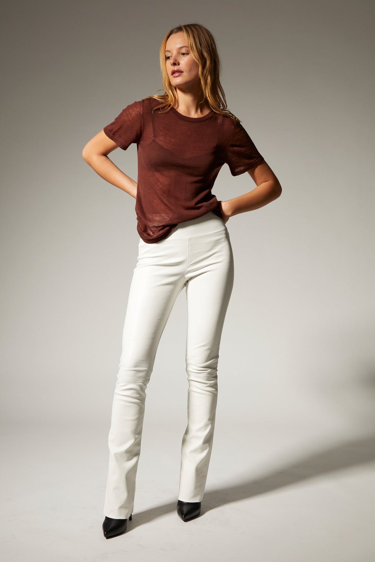 Jane Leather Micro Flare