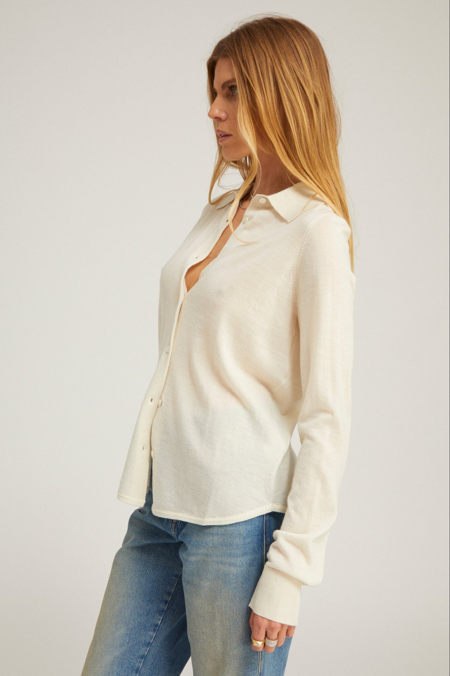 Fonda Cashmere Button Down