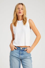White Cotton Muscle Tee