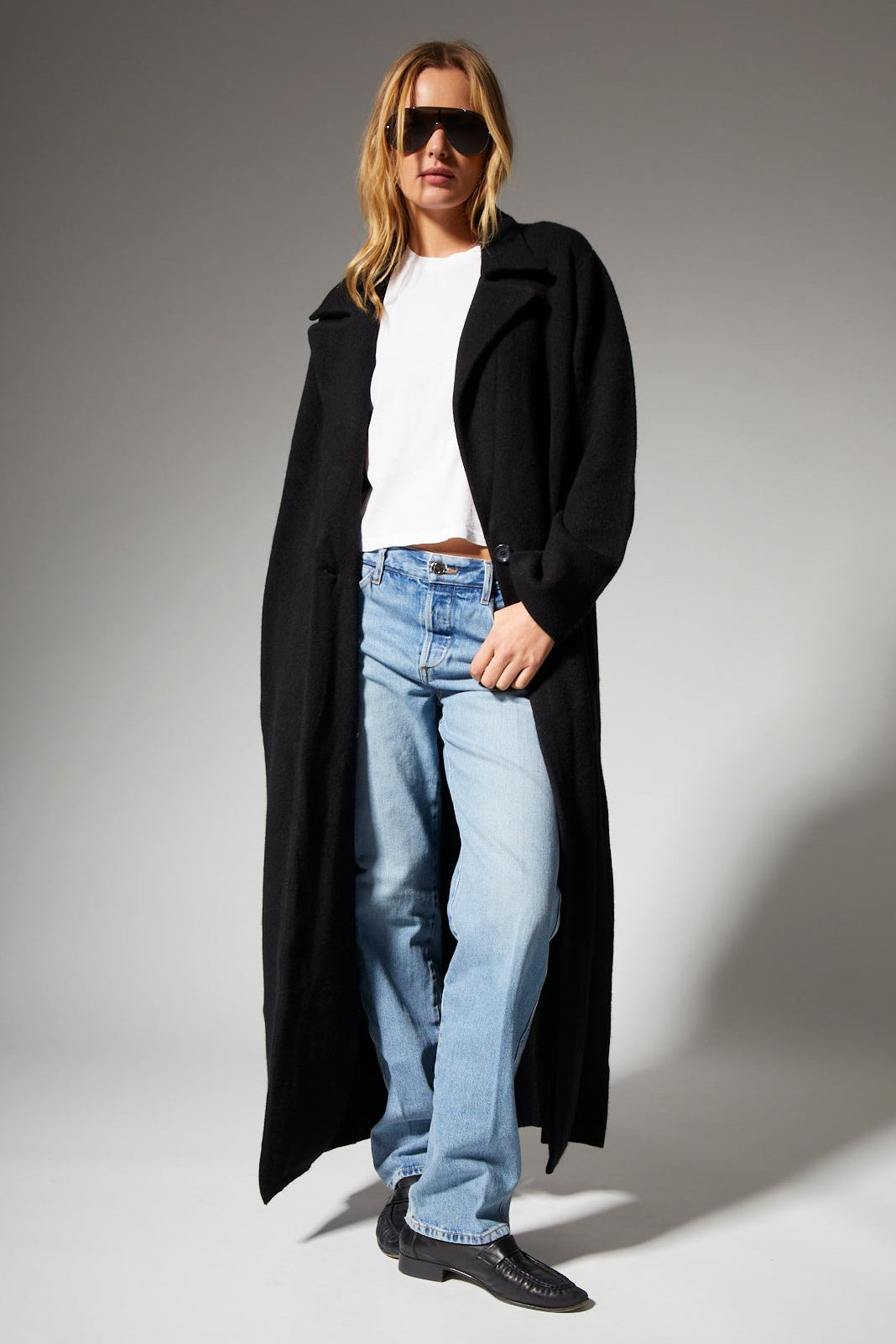 Black Cashmere Classic Coat
