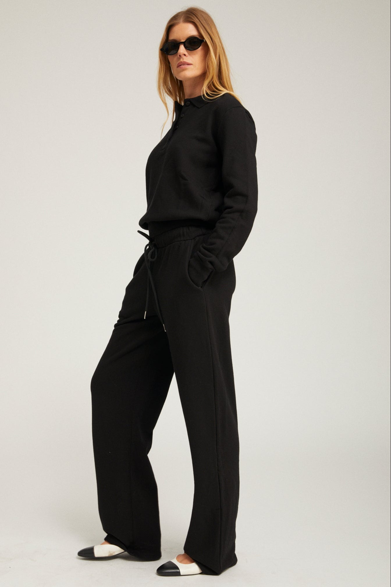 Cotton Terry Polo Sweatshirt