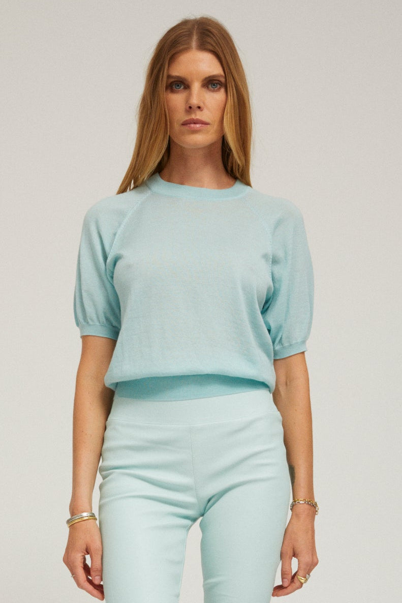 Short Sleeve Raglan Cashmere Sweater