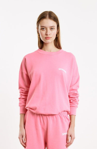 Rose Cotton Tiny Logo Sweatshirt