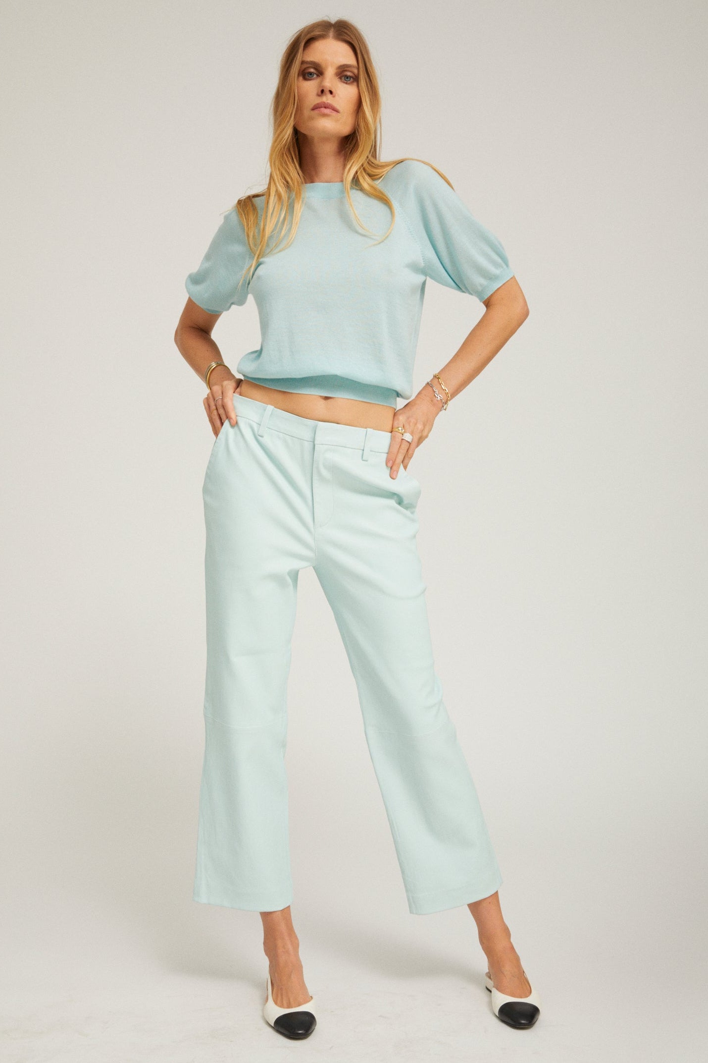 Leather Cropped Trousers
