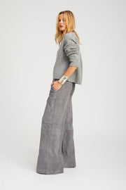 Suede Wide Leg Trousers