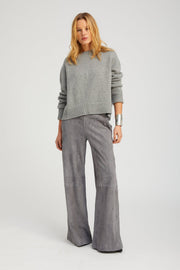 Suede Wide Leg Trousers