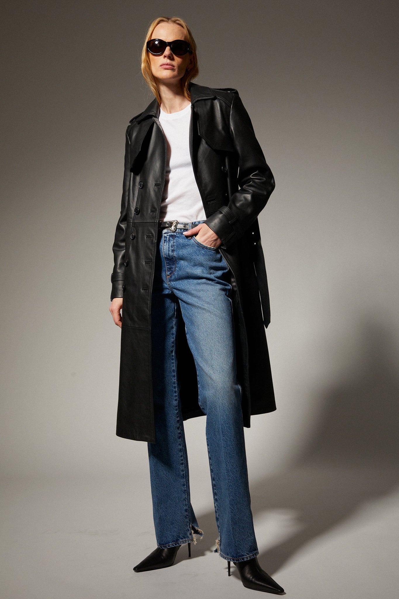 Penelope Leather Trench