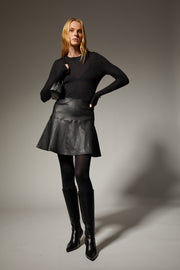 Black Leather Jane Skirt