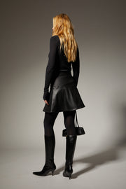 Black Leather Jane Skirt