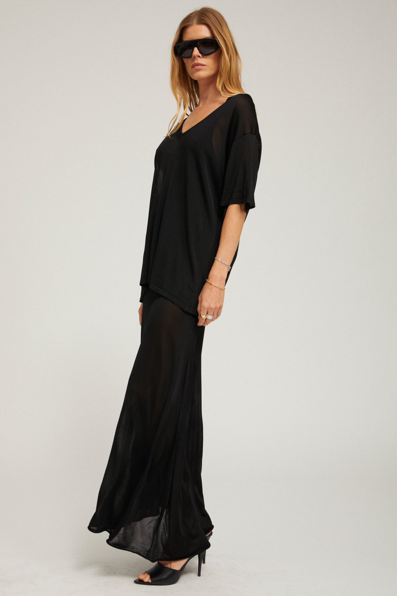 Silky Jersey V Neck Tee