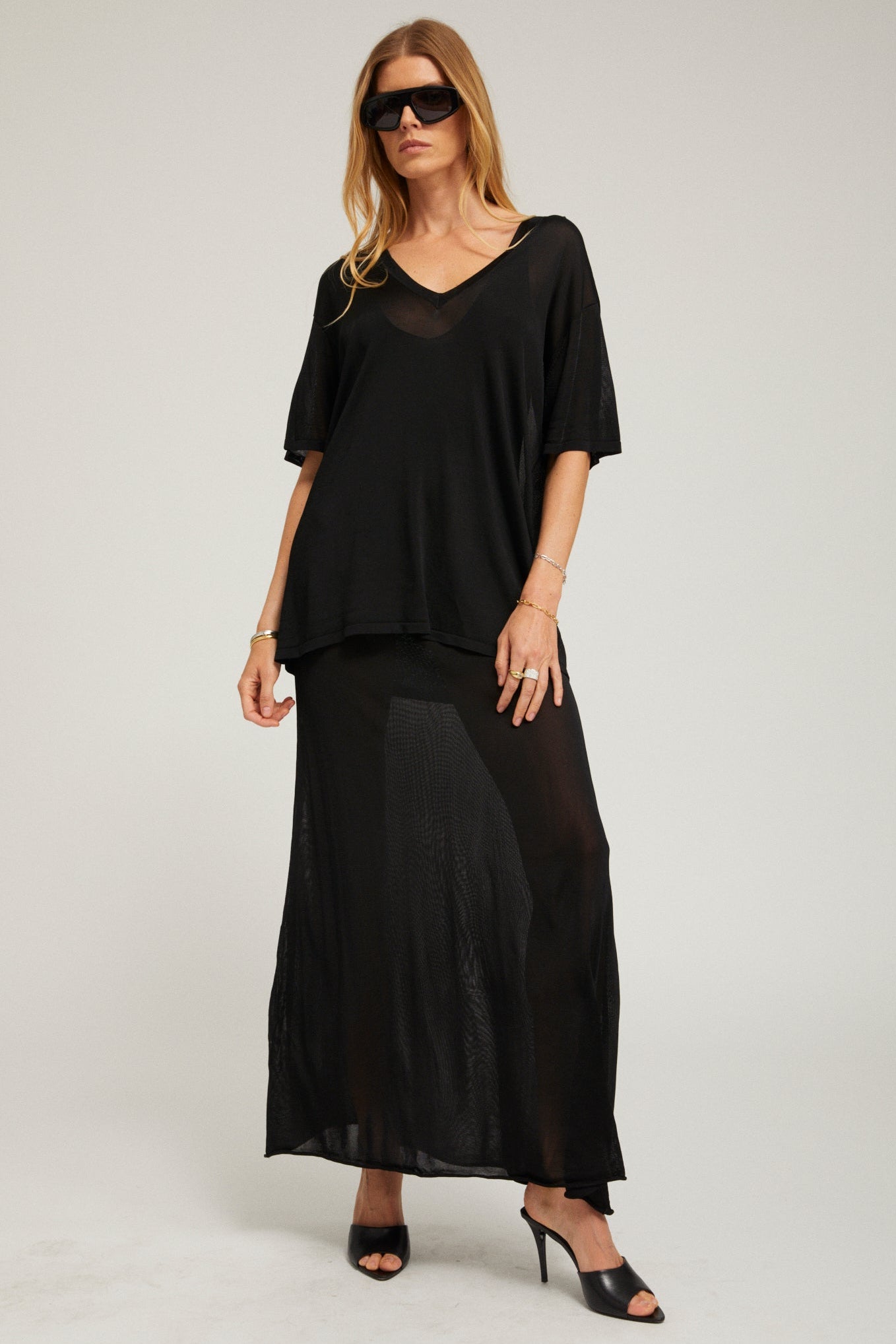 Silky Jersey V Neck Tee