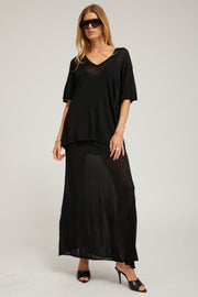 Silky Jersey V Neck Tee