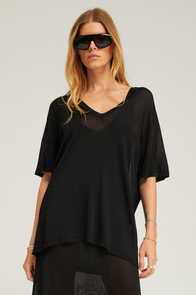 Silky Jersey V Neck Tee