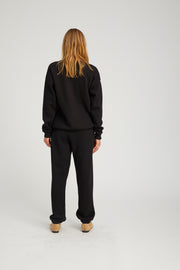 Black Glossy Heart Sweatpants