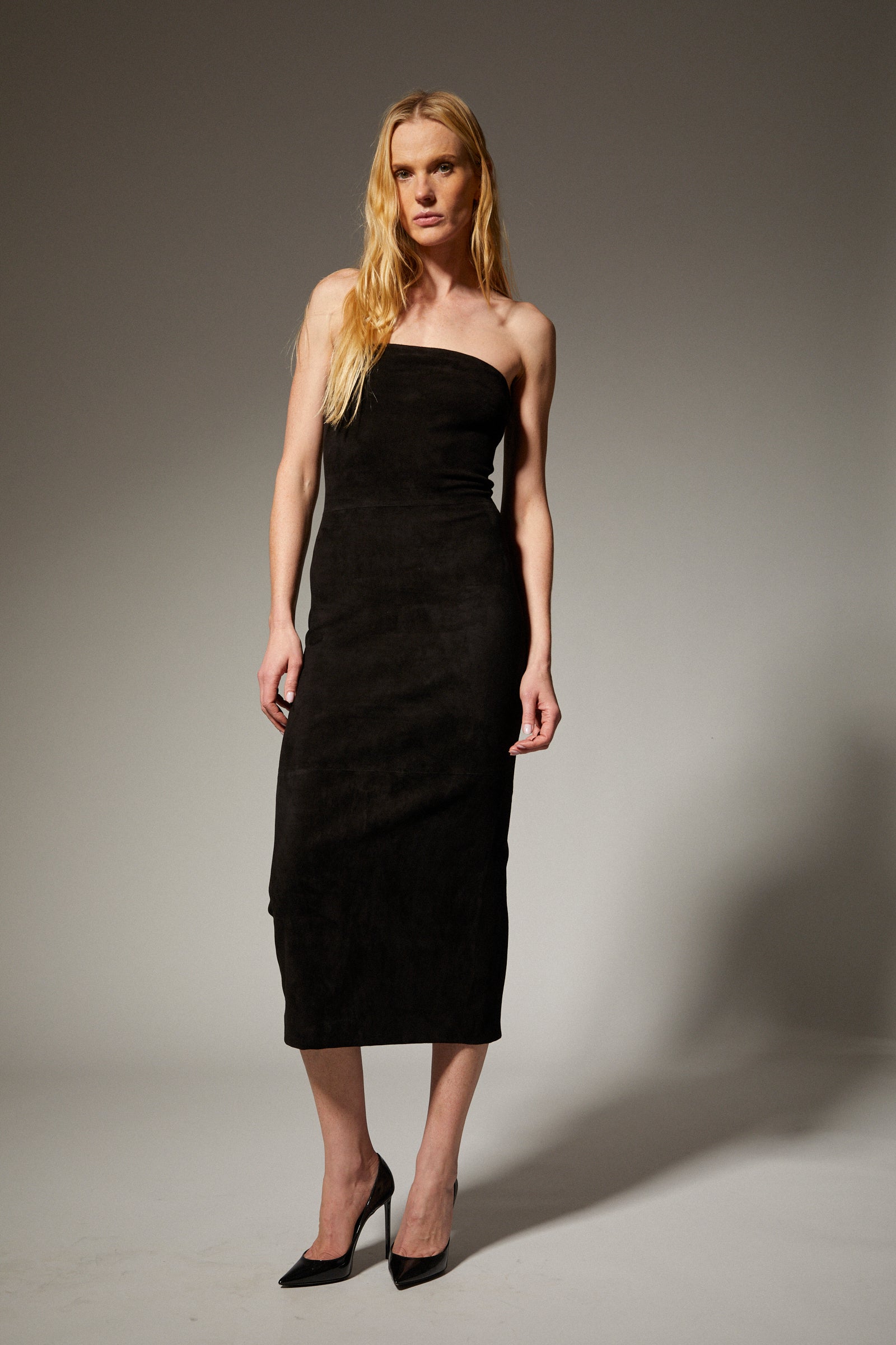 Carolyn Suede Tube Dress