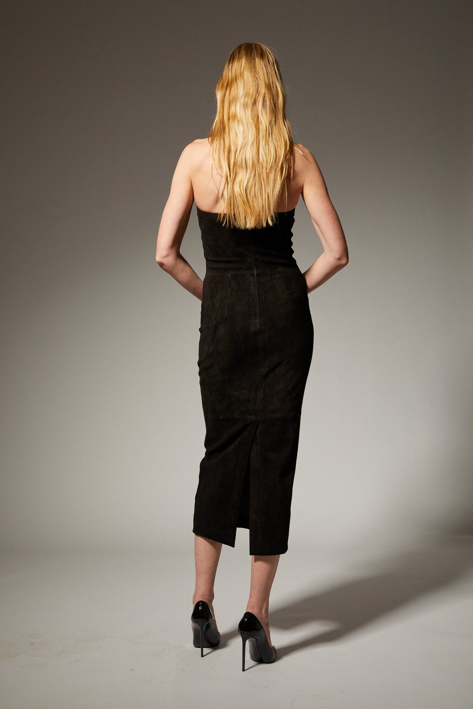 Carolyn Suede Tube Dress