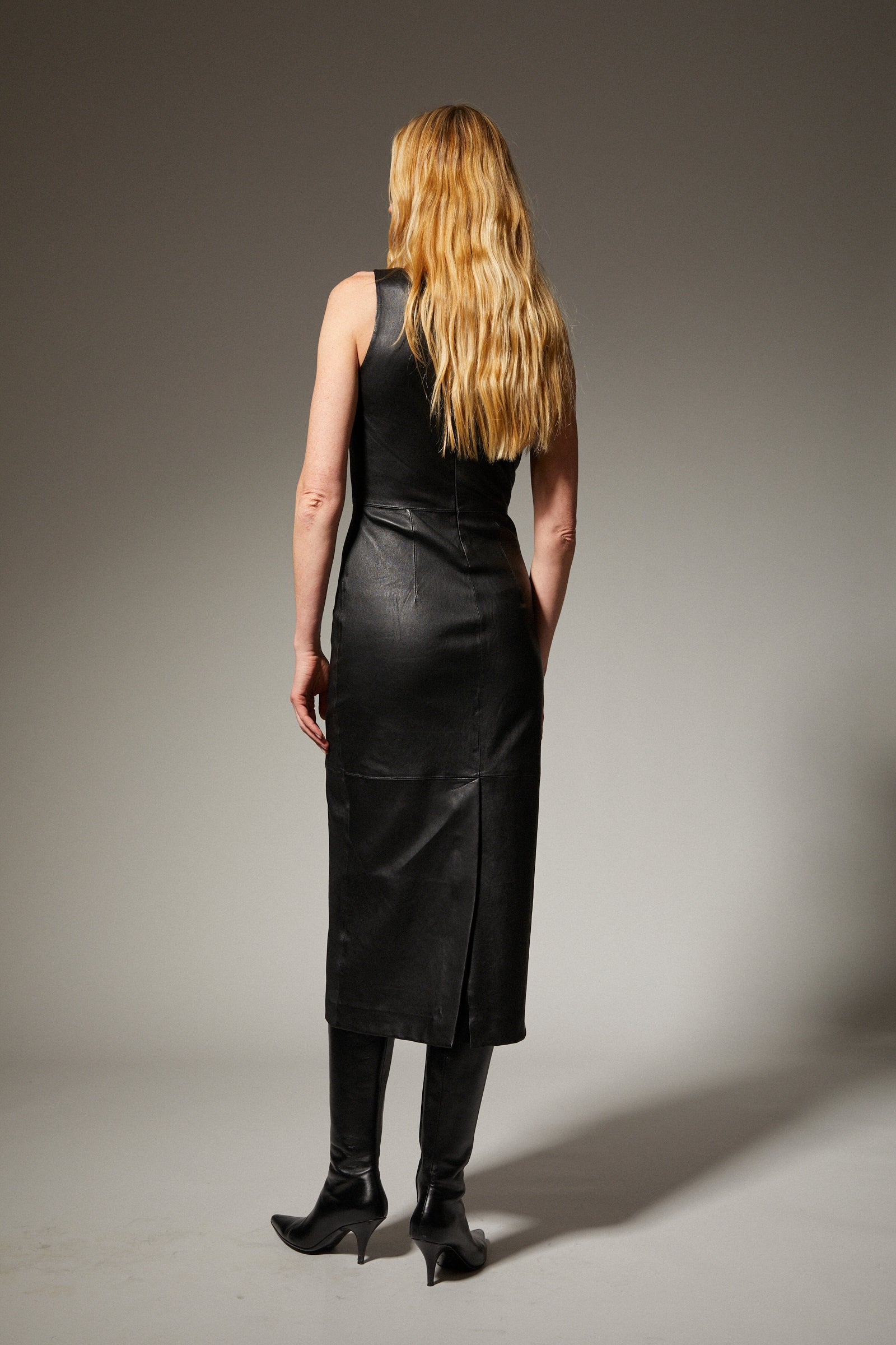 Lilah Leather Midi Dress