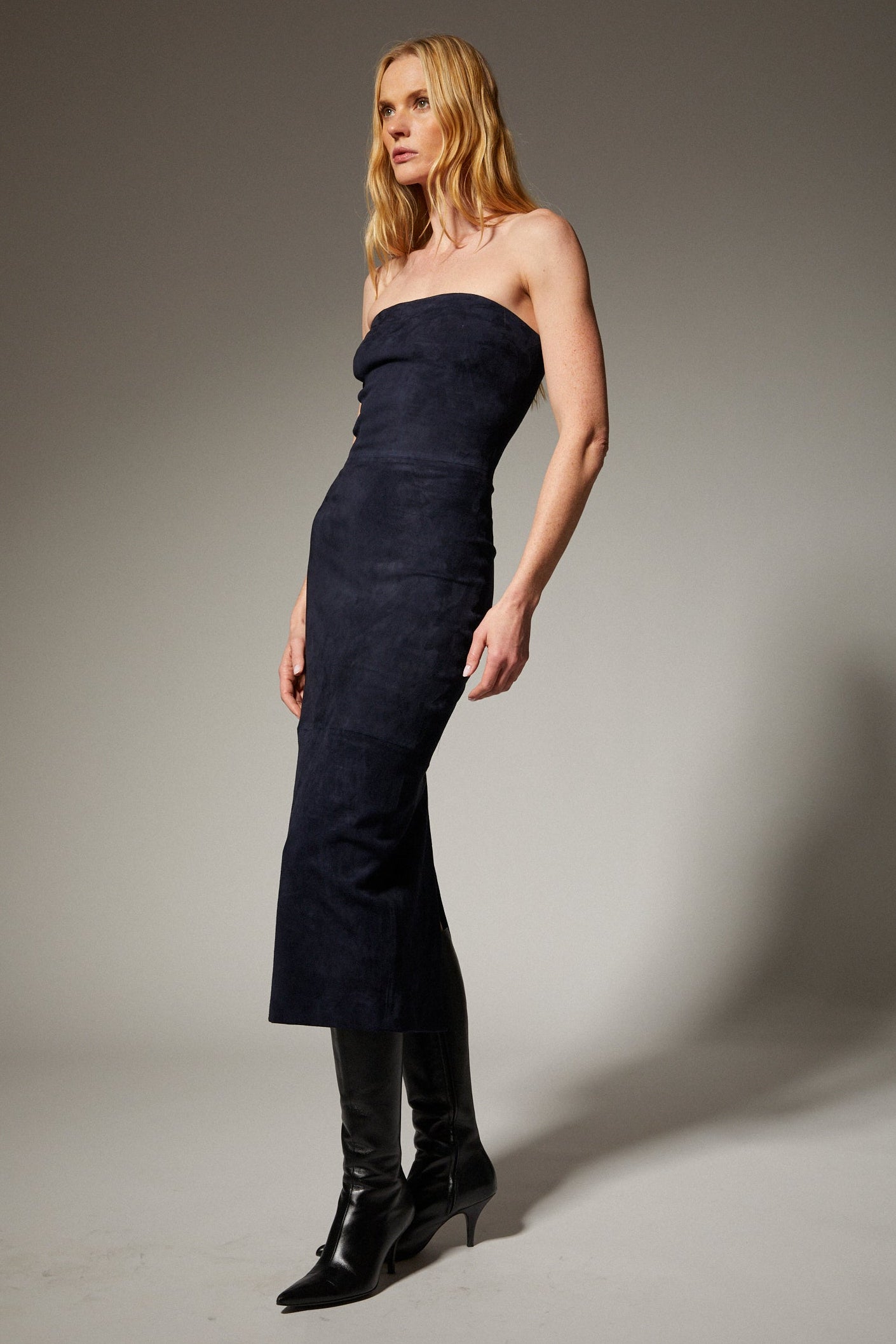 Carolyn Suede Tube Dress