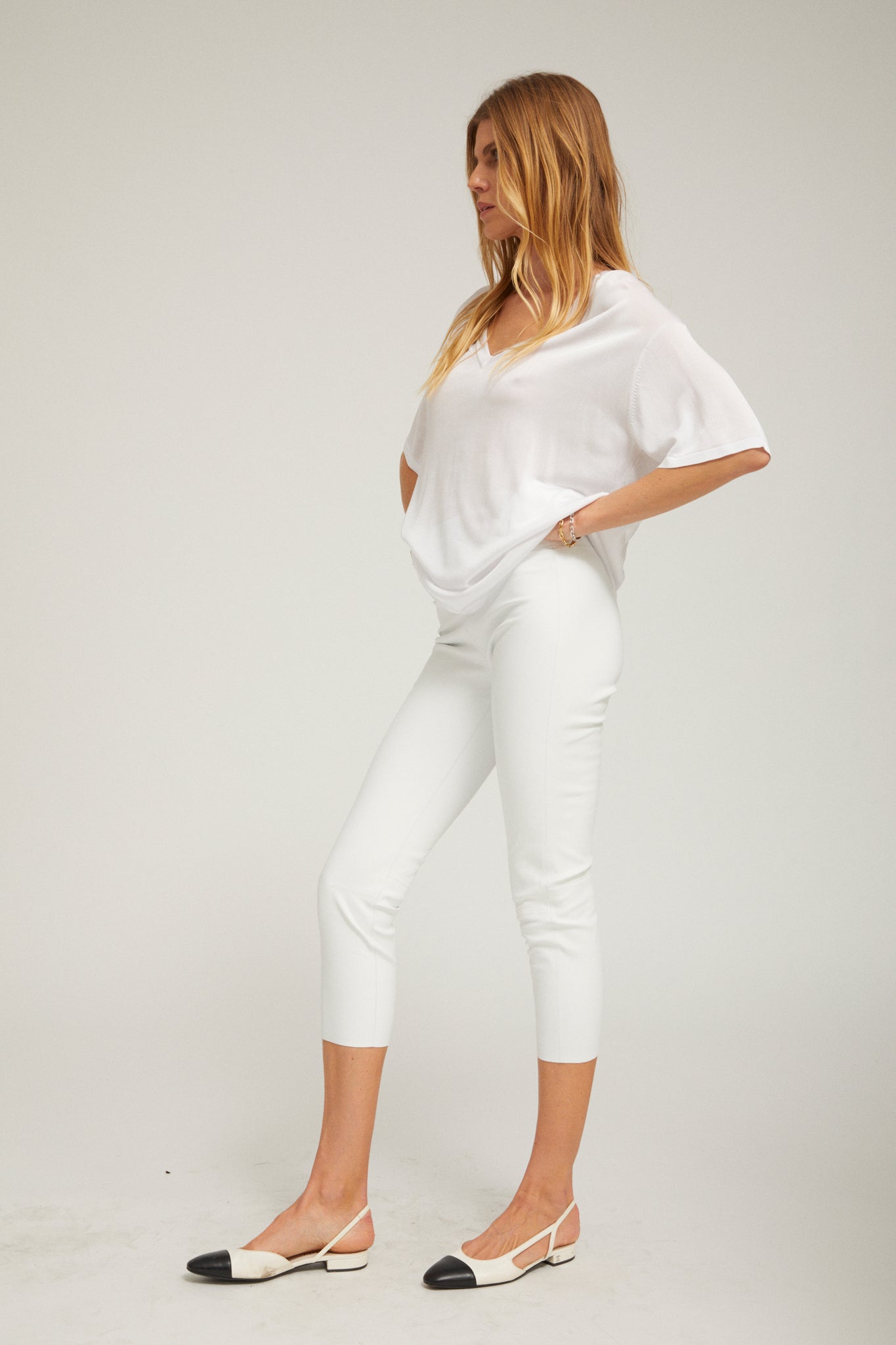 Silky Jersey V Neck Tee