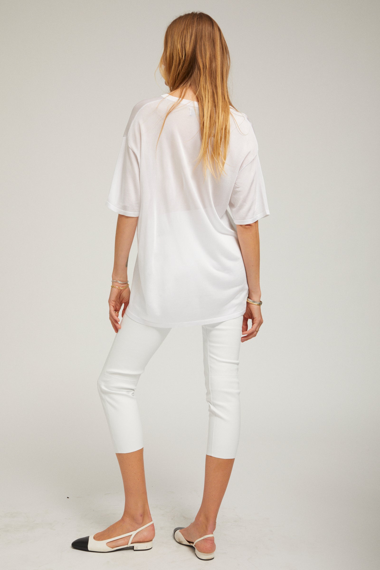 Silky Jersey V Neck Tee