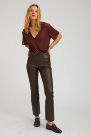 Leather Ankle Flare with Princess Seams