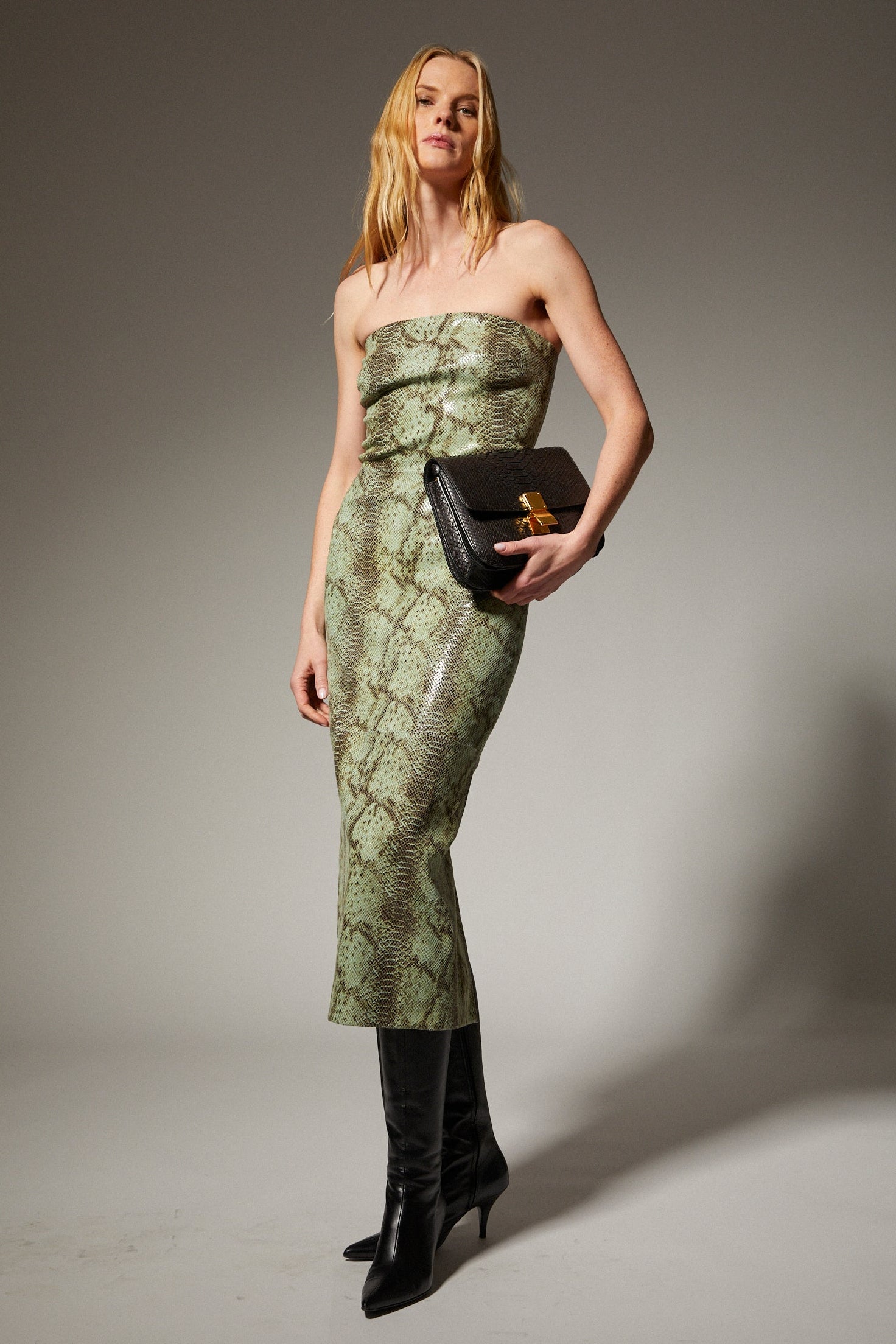 Carolyn Leather Tube Dress