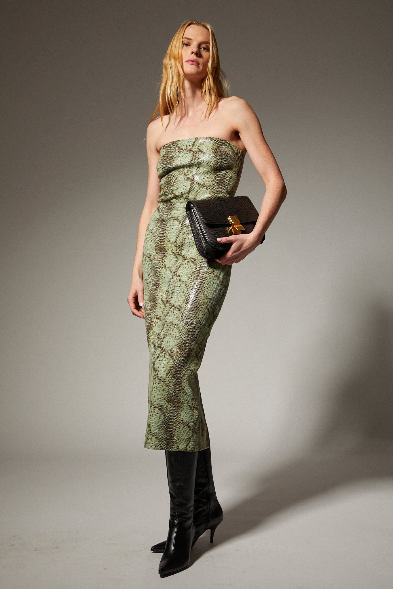 Carolyn Leather Tube Dress