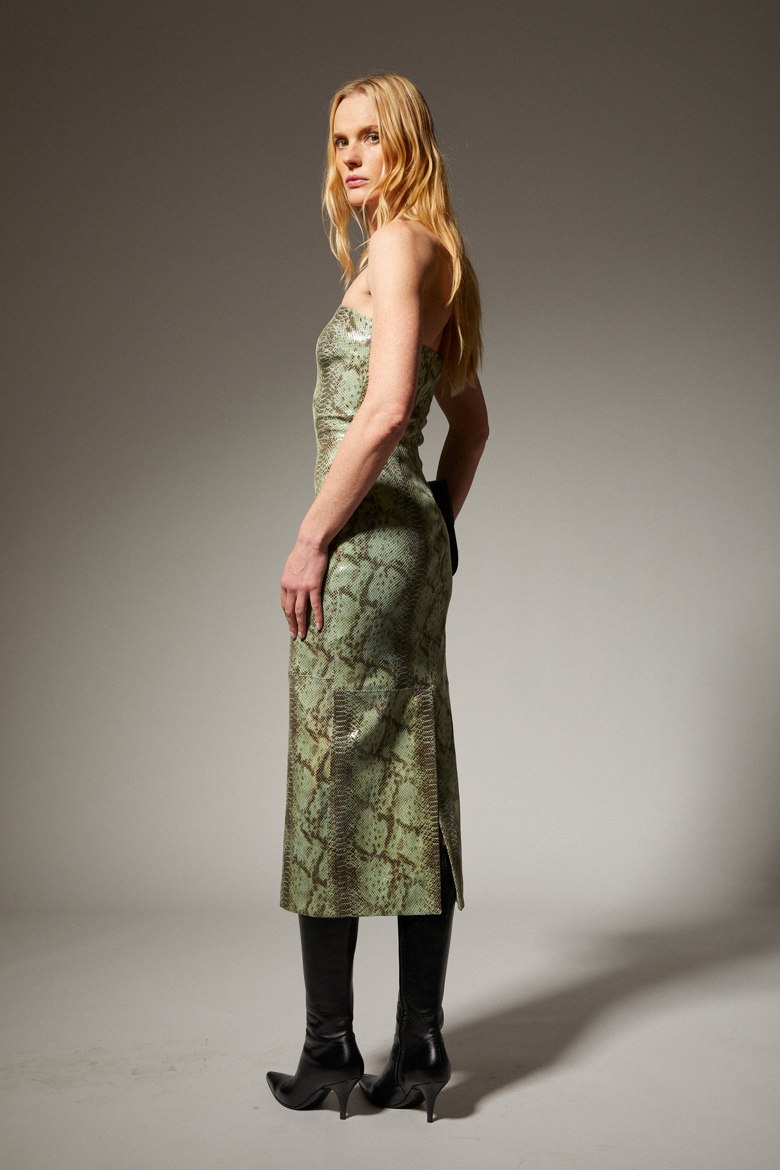 Carolyn Leather Tube Dress